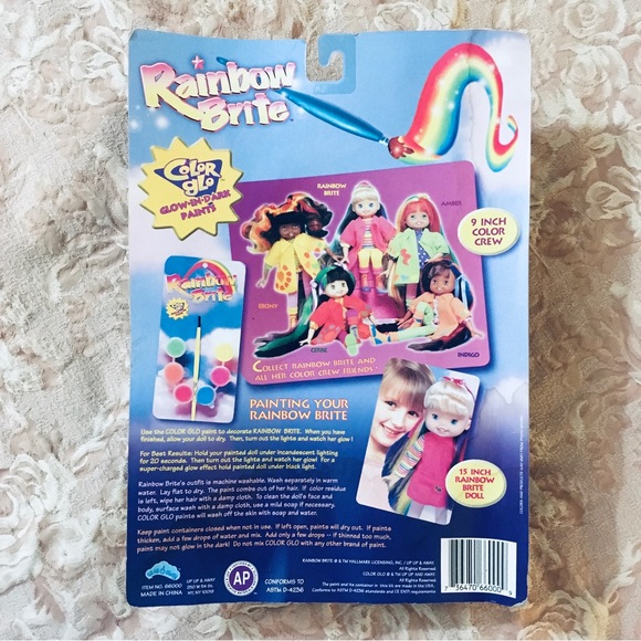 RAINBOW BRITE COLOR GLO DOLL Amber 9” Original Sealed Pack Rare - Picture 4 of 14